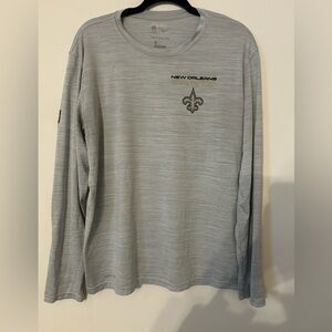Men’s Nike dri-fit NFL New Orleans Saints grey long sleeve t shirt. Size L